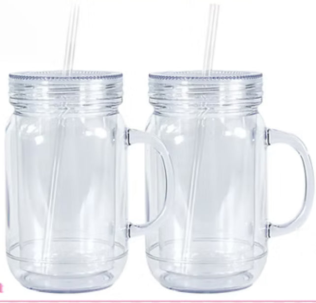 20oz acrylic snowglobe mason jar