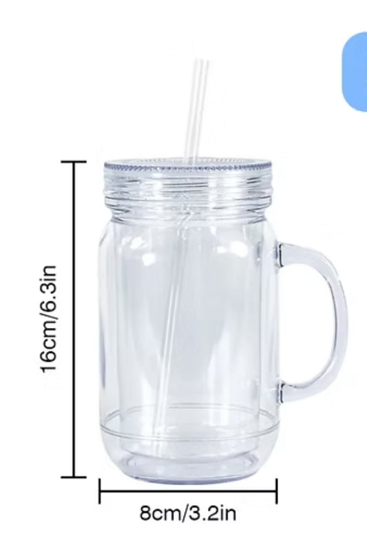 20oz acrylic snowglobe mason jar